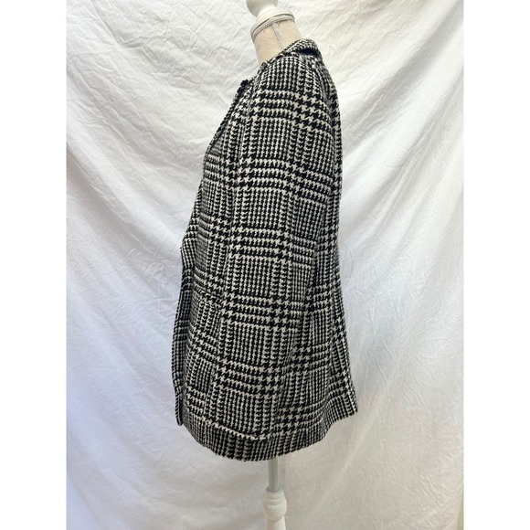 Talbots Houndstooth Blazer Womens Size 10 Black White Career Jacket - Picture 2 of 7